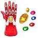 Iron Man Infinity Gauntlet Glove with Batteries Led Light Up Props for Halloween Cosplay (Kid Removable Red)