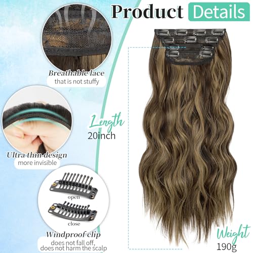 Image of KooKaStyle Hair Extensions 20 inch Balayage Chocolate Brown to Caramel Blonde