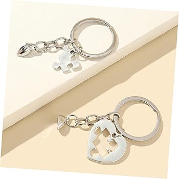 Amazon.co.jp: [Yardwe] カップル向けハート型キーホルダー セット 2