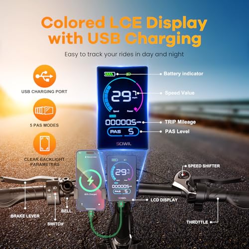 Folding Electric Bike for Adults with Peak 1000W Motor, 48V