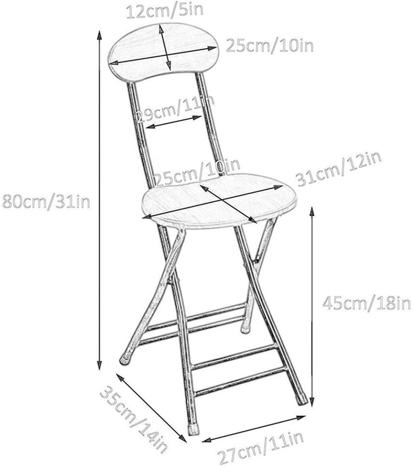 Folding Bar Chair with Backrest, Portable 18 Inch Folding Bar Stool, for Dorm, Recreation or Game Room, 220lb Capacity(Blue)