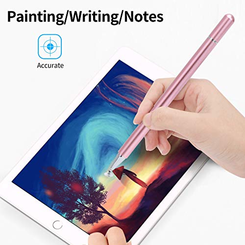 Capacitive Stylus Pen, High Sensitivity Pencil Magnetism Cover Cap for iPad Pro/iPad Mini/iPad Air/iPhone Series All Capacitive Touch Screens (Rose)