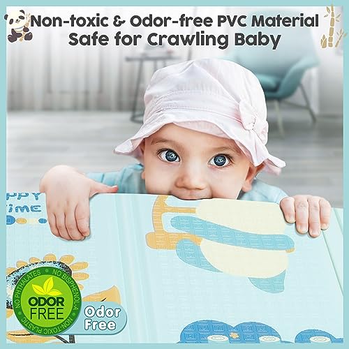 image for Gimars XL 0.6 inch Thickest Reversible Foldable Baby Play Mat, Waterpr