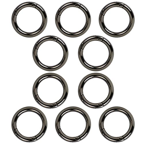 10PCS 25mm Aleación de Zinc Mosqueton Bolso Redondo Resorte de Gatillo Gancho de Aleación Hebillas para Manualidades Accesorios,Negro