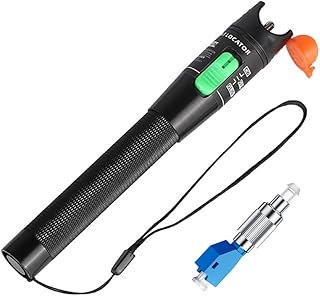 Visual Fault Locator,30KM Red Light Fiber Optic Cable Tester Meter, Cable Test Equipment Suitable with 2.5 mm Universal Connector FC Male to LC Female Adapter for CATV Telecommunications