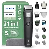 Norelco Philips All-in-One 21-Piece Trimmer 5000 Series - Electric Shaver and Clipper for Face, Beard, Hair & Body, Self-Sharpening Titanium Blades, 22 Length Settings (0.5-16 mm), MG5995/40