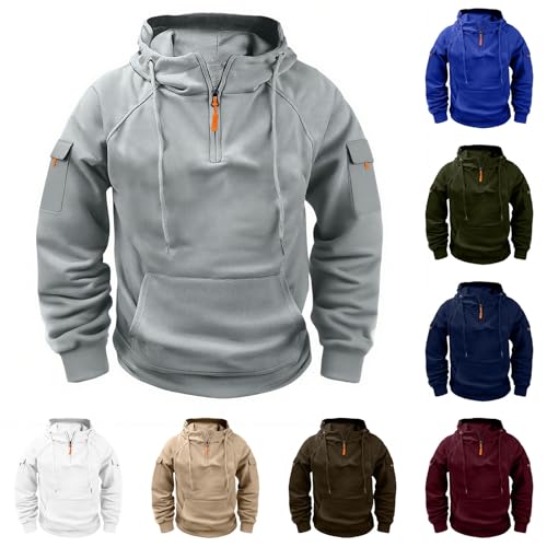 Tactical Hoodies for Men Military Quarter Zip Pullover Cargo Hoodie Jacket Fashion Workout Gym Hooded Sweatshirt2