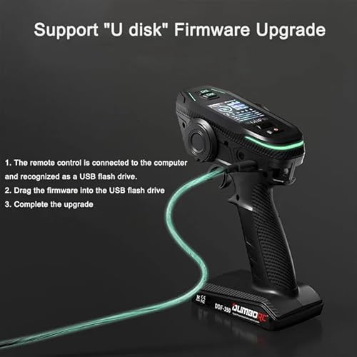 Dumborc DDF-350 RC Radio Transmitter and Receiver with Gyro Digital Screen 10 Channel Remote and Receiver with Battery for RC Cars Boats Tanks