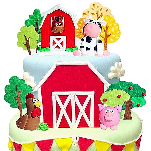 Jevenis Farm Animal Cake Decoration Farm Animal Birthday Cake Topper Cow Cake Decoration For Farm Animal Baby Shower Birthday Party Decorations #TOP25