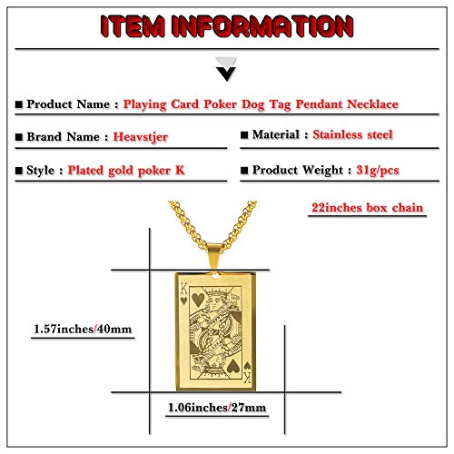 Punk Rock Stainless Steel Playing Card Poker Dog Tag Pendant Necklace2