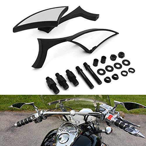 HTTMT MT346-BK Black Blade Mini Mirror Compatible with Honda Rebel Shadow 600 750 Vtx 1300 1800 Spirit 1100