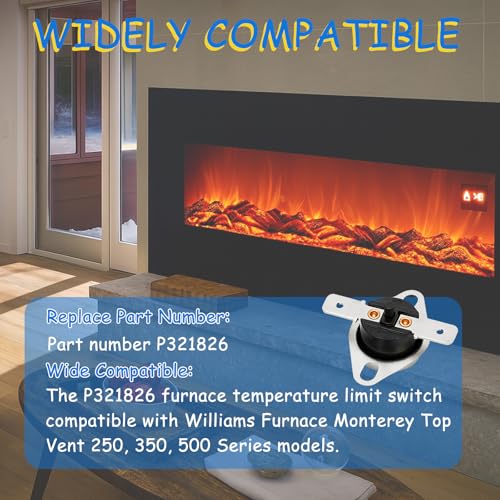 Image of P321826 Furnace Temperature Limit Switch Compatible with Williams Monterey Top Vent 250, 350, 500 Series Models Vent Limit Switch Safety Switch Replacement Parts