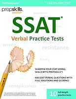 Prepskills® SSAT Verbal Practice Tests with full solutions and scoring 198811800X Book Cover