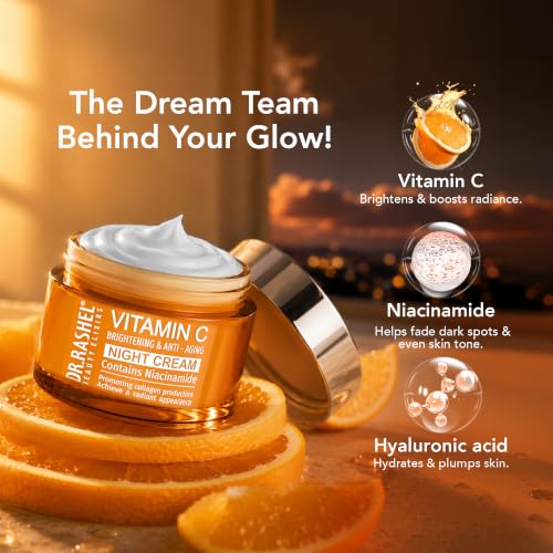 Image of DR.RASHEL Beauty Elixirs Vitamin C Night Cream With Collagen & Vitamin C Anti-Wrinkle Fine Line Repair Revitalizing & Nourishing For Men & Women 50gm