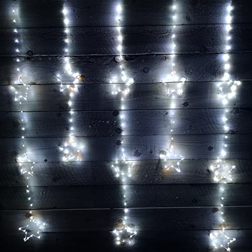 Premier 312 LED 1.3m x 1.2m Static Star LED Curtain Christmas Lights Decoration in White