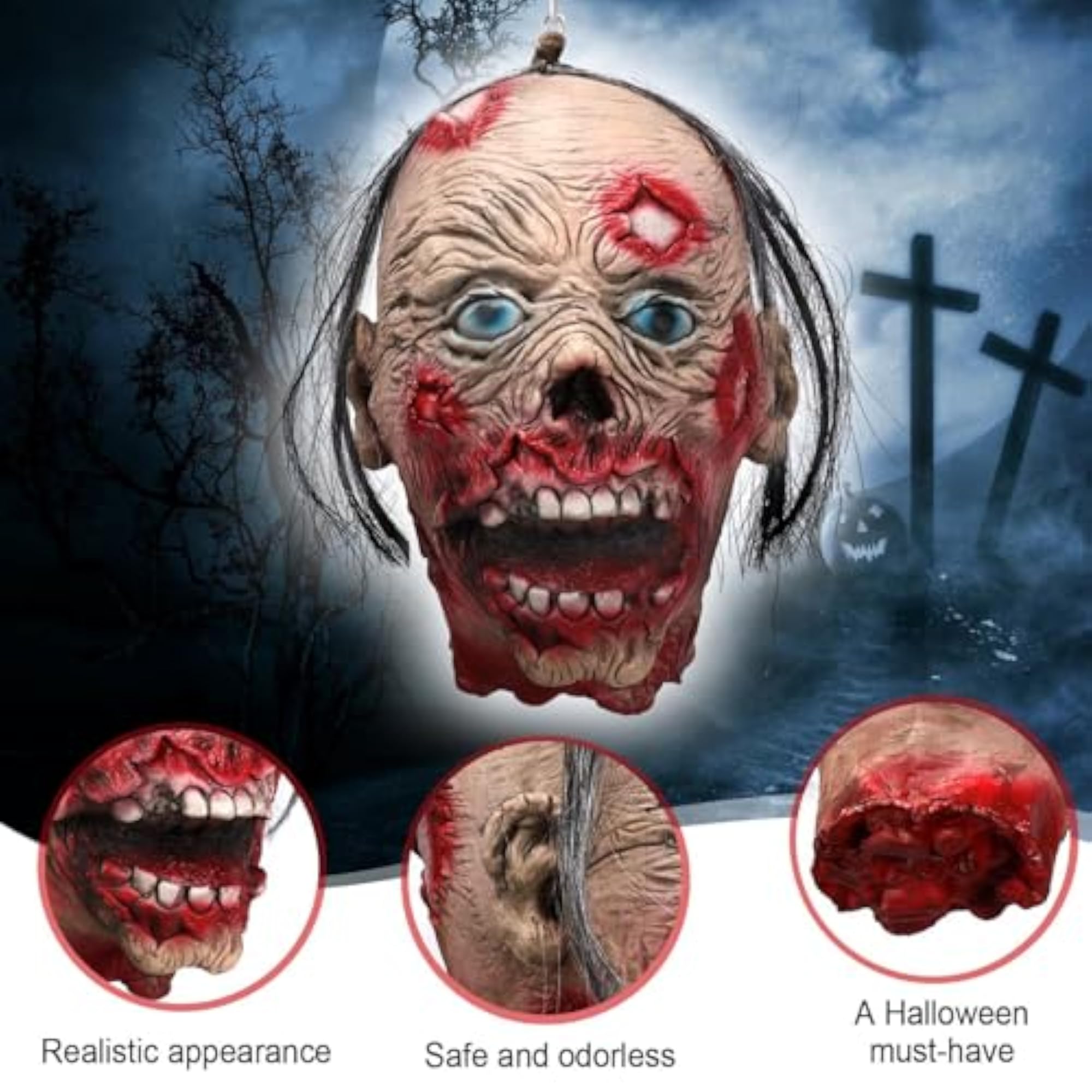 Scary Severed Head Zombie Decorations for Halloween