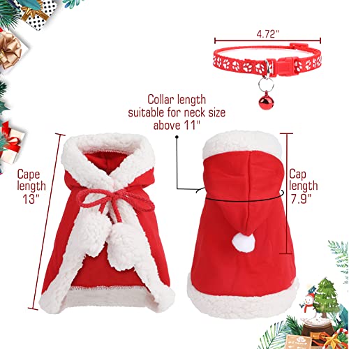 Disfraz Navidad para Mascotas M, Capa Roja y Gorro miniatura 7