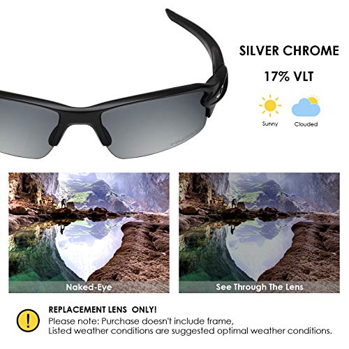 Image of BLAZERBUCK Anti-salt Polarized Replacement Lenses & Sock Kit for Oakley Flak 2.0 Asian Fit OO9271 - Silver Chrome