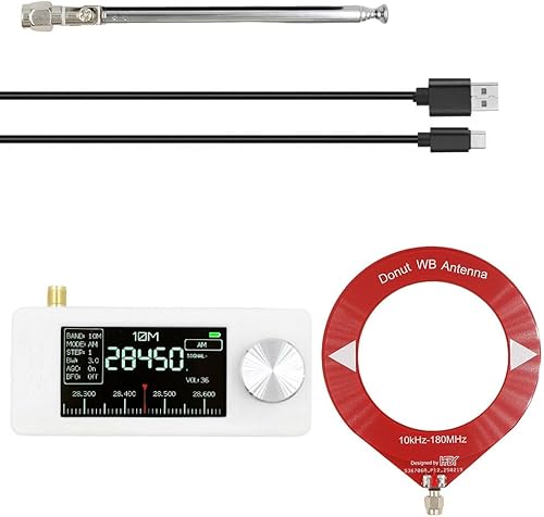 Portable DSP Radio Receiver - 1.9" IPS Screen AM FM with Headphone Amplifier, Rechargeable Mini Pocket Radio for Hiking Camping Walking (White)