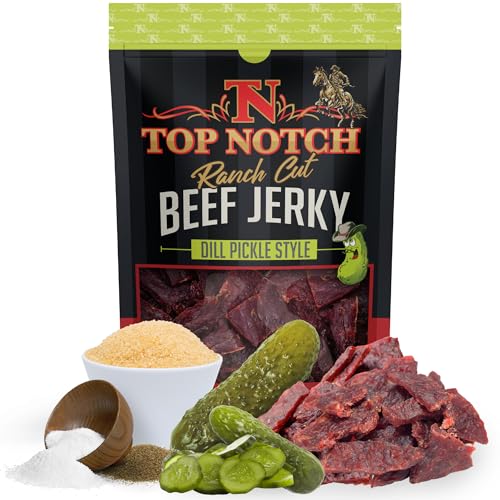 Top Notch Ranch Cut Jerky - 10 oz Bag of Beef Jerky - High Protein Snacks for Kids and Adults - Flavorful Strips of Premium Beef