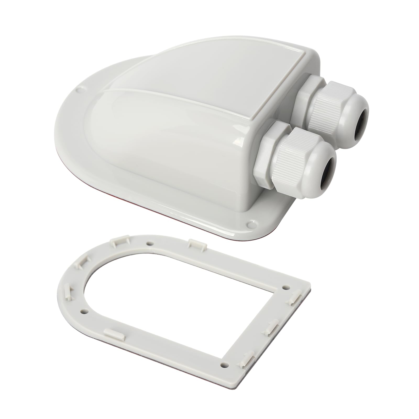 Haoguo ABS Solar Double Cable Entry Gland for All Cable Types 2mm² to 6mm² for Solar Project on RV Camper Van Travel Trailer Boat Cabin-Grey
