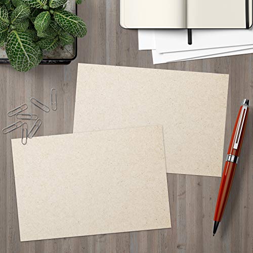 321Done Blank Rustic 4X6 Cards (Set Of 50) - Thick, Heavy Cardstock - Make Invites, Greeting, Note, Thank You Cards - Plain Kraft For Writing, Stamping, Printing, Art - No Envelopes - Made In Usa #TOP2