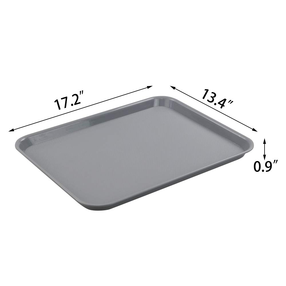 Uumitty Rectangular Plastic Serving Trays, Fast Food Serving Cafeteria Trays,17.2