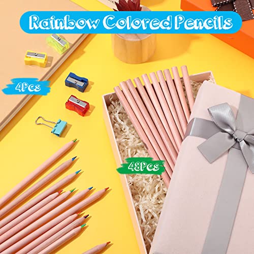 Chengu CG-CHENGU-3846 48 Pcs Rainbow Colored Pencils, 7 Color In 1 Rainbow Pencil For Kids, Wooden Colored Pencil Multi Colored Pencils Bulk thumb #6