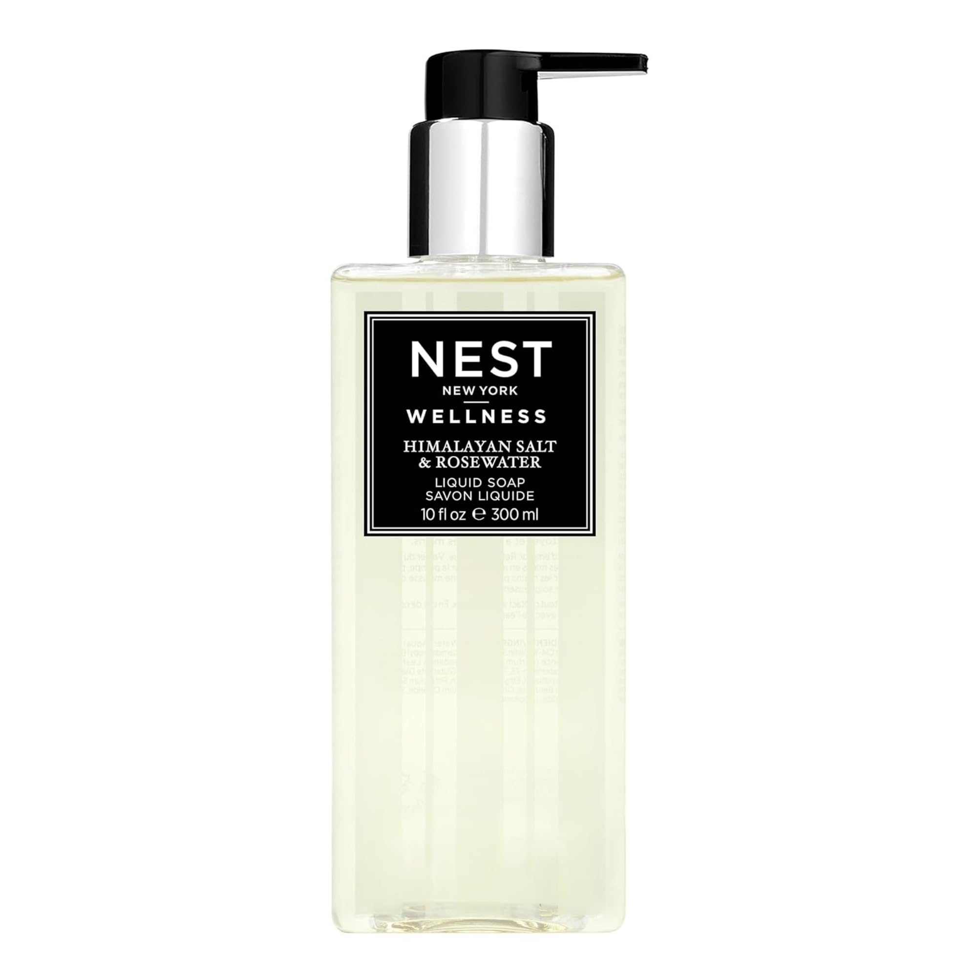 NEST New York Liquid Soap, Himalayan Salt & Rosewater - 10 fl oz - Cleanses & Nourishes Skin - Approx. 300 Pumps Per Bottle - Gluten Free & Cruelty Free