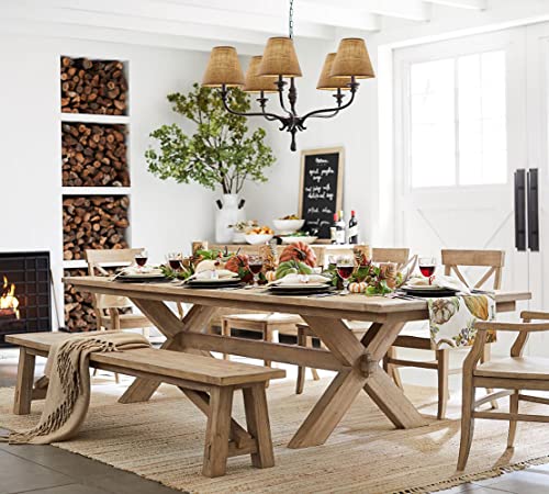 Small Lamp Shades Set Of 6, Chandelier Shades 3" X 6" X 5", Farmhouse Burlap Lamp Shade Clip On Lampshade, Light Shade For Bedroom Dining Room Living Room And More, Natural Linen Handcrafted, Brown #TOP4