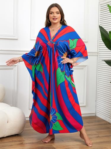 Image of Kaftan Dress for Women - Plus Size Caftan Maxi Beach Dress Moo Moos Loungewear, Swimsuit Cover Up for Beach, Pool or Vacation