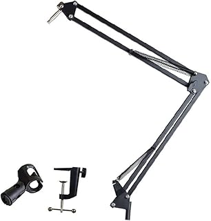 OUSIKA Conference Microphones Holder Height Adjustable Mic Holder Desk Mic Holder Boom Bracket Microphone Stand Holder for Studio Condenser Microphone Stand Holder Bench Desktop To Rotate Brackets