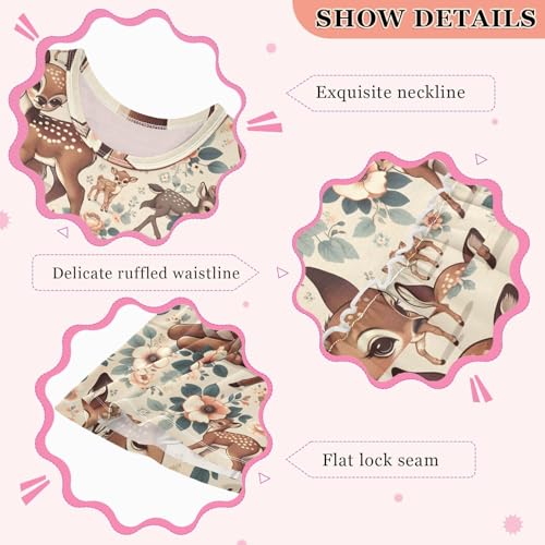panksolu Girls Dress Sleeveless Cute Deer Vintage Fawn Girl Casual Summer Dresses Girls Sundress for 2-8 Years3