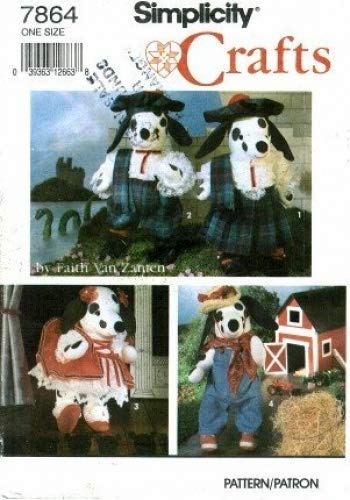 Simplicity 7864 Crafts Sewing Pattern Stuffed Dalmation & Clothes