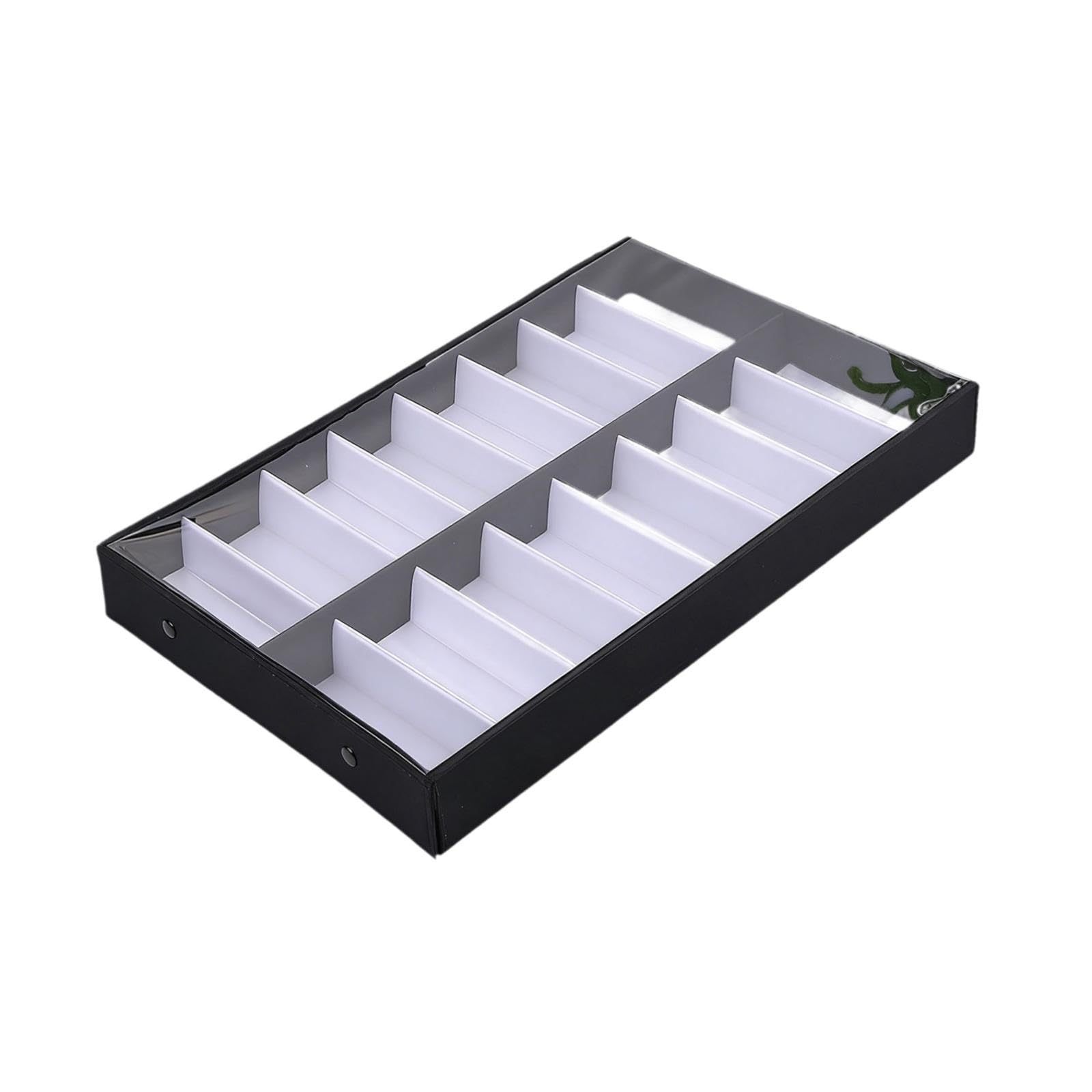 Bandeja para Gafas Caja para Gafas Organizador de Accesorios Bandeja de Joyería Soporte para Gafas con Tejido Suave Adecuada para Almacenamiento de Ga, Tapa Clara, universal