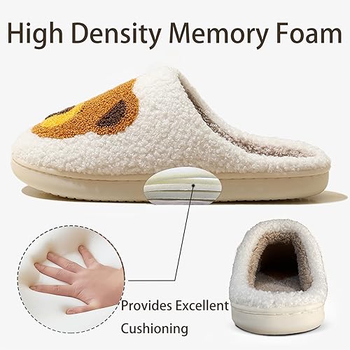 Christmas Slippers Reindeer Slippers for Women and Men Holiday Halloween Slippers Indoor Bedroom Fluffy Warm Fleece Slippers Winter Soft Cozy Home Non-Slip Soft Plush Slip-on Wool Lined House Shoes2