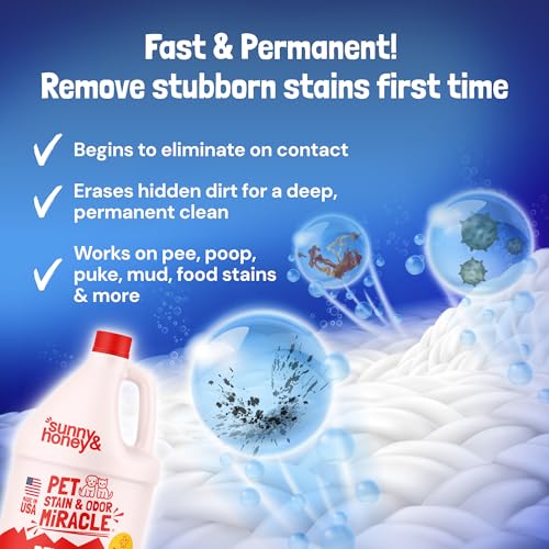 image for Sunny & Honey Pet Stain and Odor Remover - Enzyme Cleaner for Dog Urin