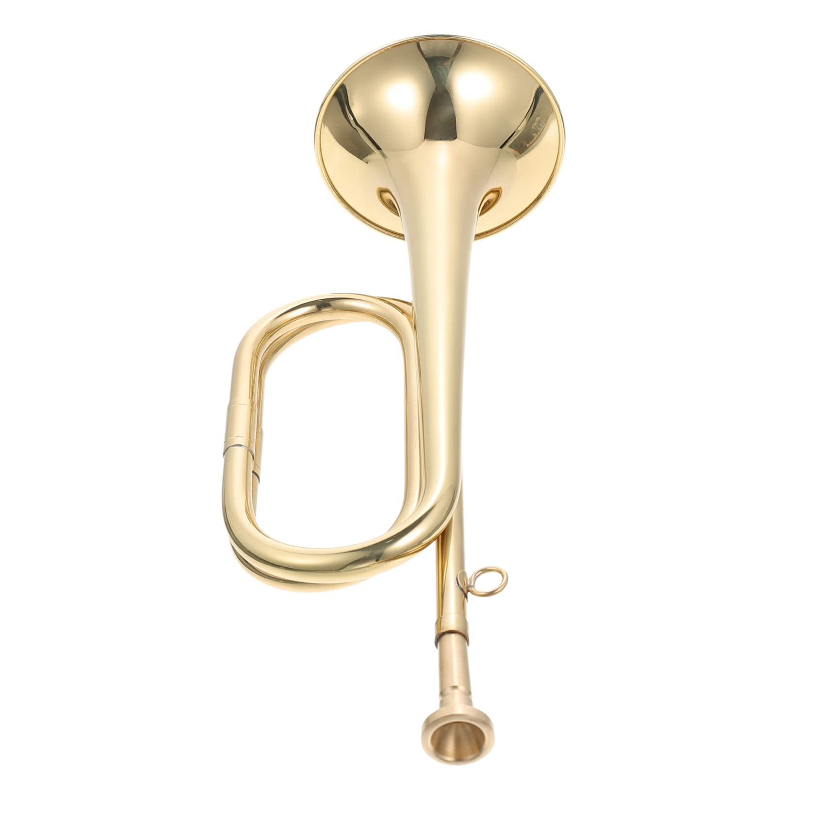 Yardwe Corneta Dorada de Cobre para Principiantes Fácil de Transportar, Instrumento Musical de Viento Ligero Adecuado para Banda Escolar y Orquesta