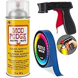 Matte Mod Podge Spray Acrylic Sealer Clear Coating Matte Paint Sealer Spray, Snap and Spray Paint...