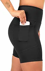 Short Calça Academia Feminino Com Bolsos Profundos, Cintura Alta Zero Transparência Corrida Academia Feminino Compressão