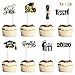 Produktbild Amosfun 72Pcs Abschluss Cupcake Topper 2020 Herzlichen Glückwunsch Absolvent Kuchen Topper Schwarz Und Gold Abschlussfeier Lieferungen für Klasse von 2020 Abschlussfeier Dekorationen