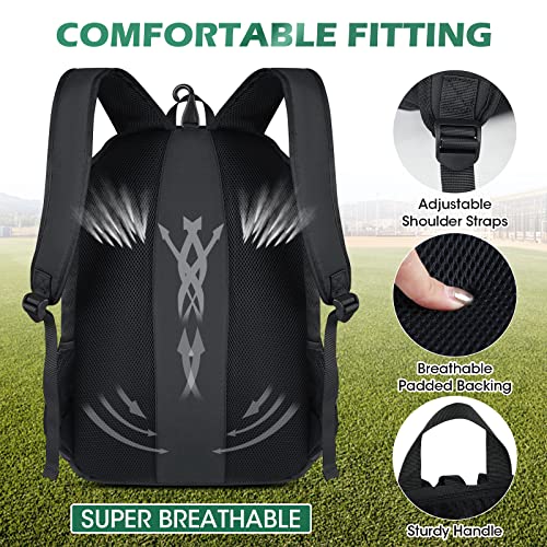 Baseball Bag Baseball Backpack With Shoe Compartment Lightweight Softball Bat Bag With Fence Hook Softball Backpacks For Girls Boys And Adult, T-Ball & Softball Equipment & Gear,Batting Glove, Helmet #TOP3