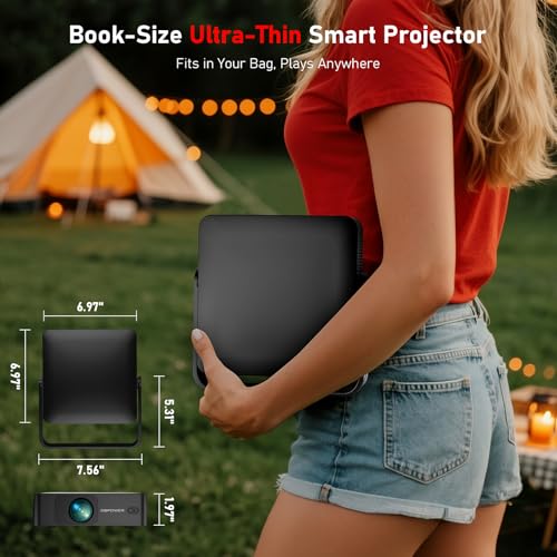 Ultra Slim 1 97 Auto Focus Built in Apps 360 Stand Smart Mini Projector with WiFi and - image 7
