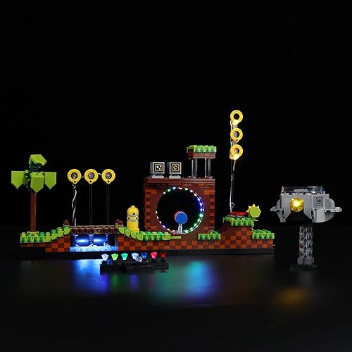 Miniatura 1 de Kit de iluminación LED solamente, juego de luces Kyglaring diseñado para LEGO Ideas The Eedgehog - Kit de construcción de modelo Green Hill Zone