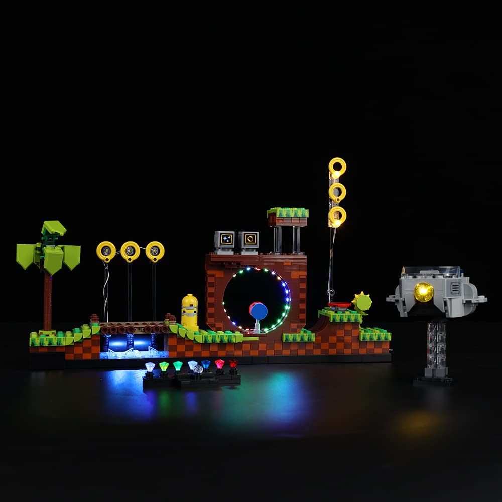 Kyglaring LED Lighting Kit Only Lights Set Designed for Lego Ideas The Hedgehog – Green Hill Zone 21331 Model Building Kit - Without Lego Set (Classic Version)