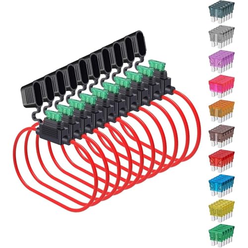 Porte-fusibles ATC/ATO robuste en ligne isolé avec 10 fusibles multiampères