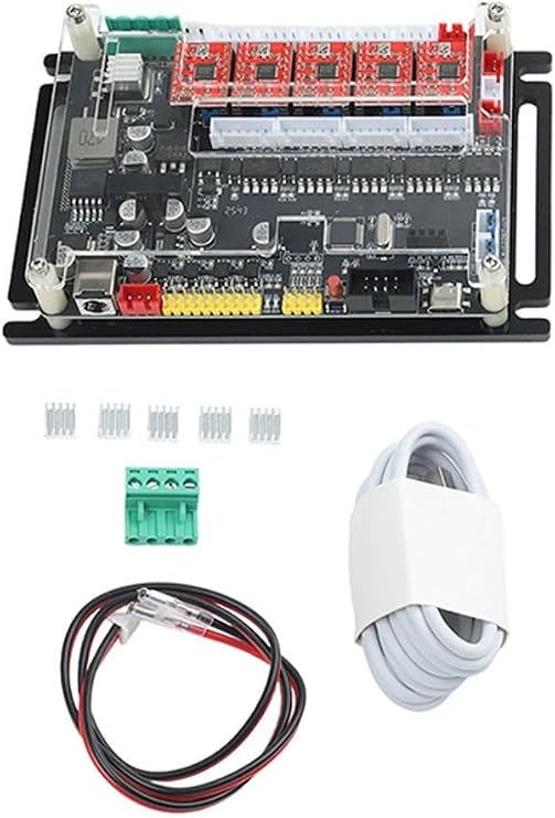 4-Axis Stepper Motor Driver, 32-Bit ARM Controller for GRBL CNC Router Engraver, High 40000mm/min, Optical Isolation, Industrial Automation