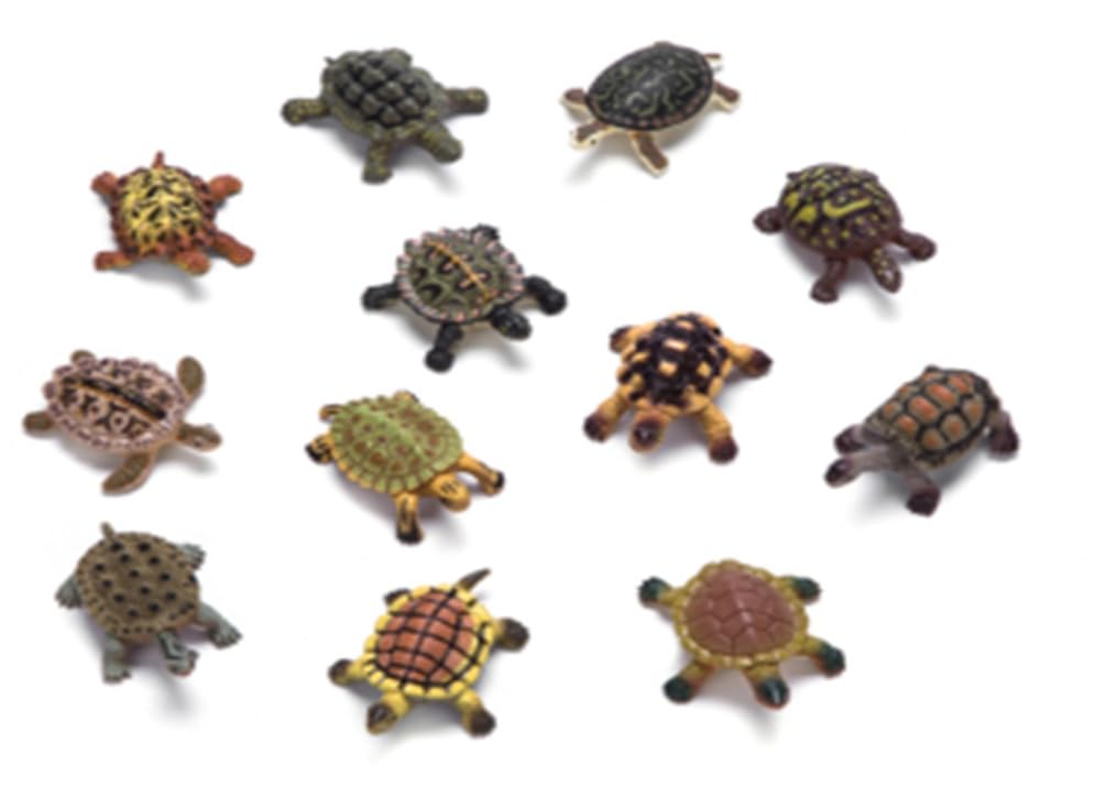 Image of Small Kids Sea & Wild Animal Toys Sets for Fun, Educational, Spark Imagination and Learning (Multi Choice Sets) (TURTOISE) 12pcs