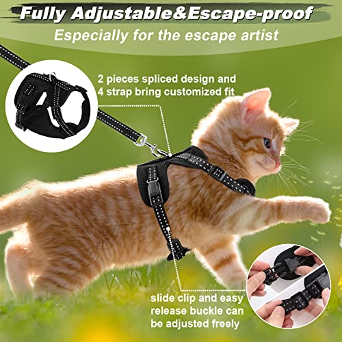 Supet Cat Harness And Leash Set For Small To Large Cats, Adjustable Cat Leash And Harness Set Escape Proof With Reflective Trim Universal Kitten Harness For Cats Puppies Outdoor Walking #TOP3