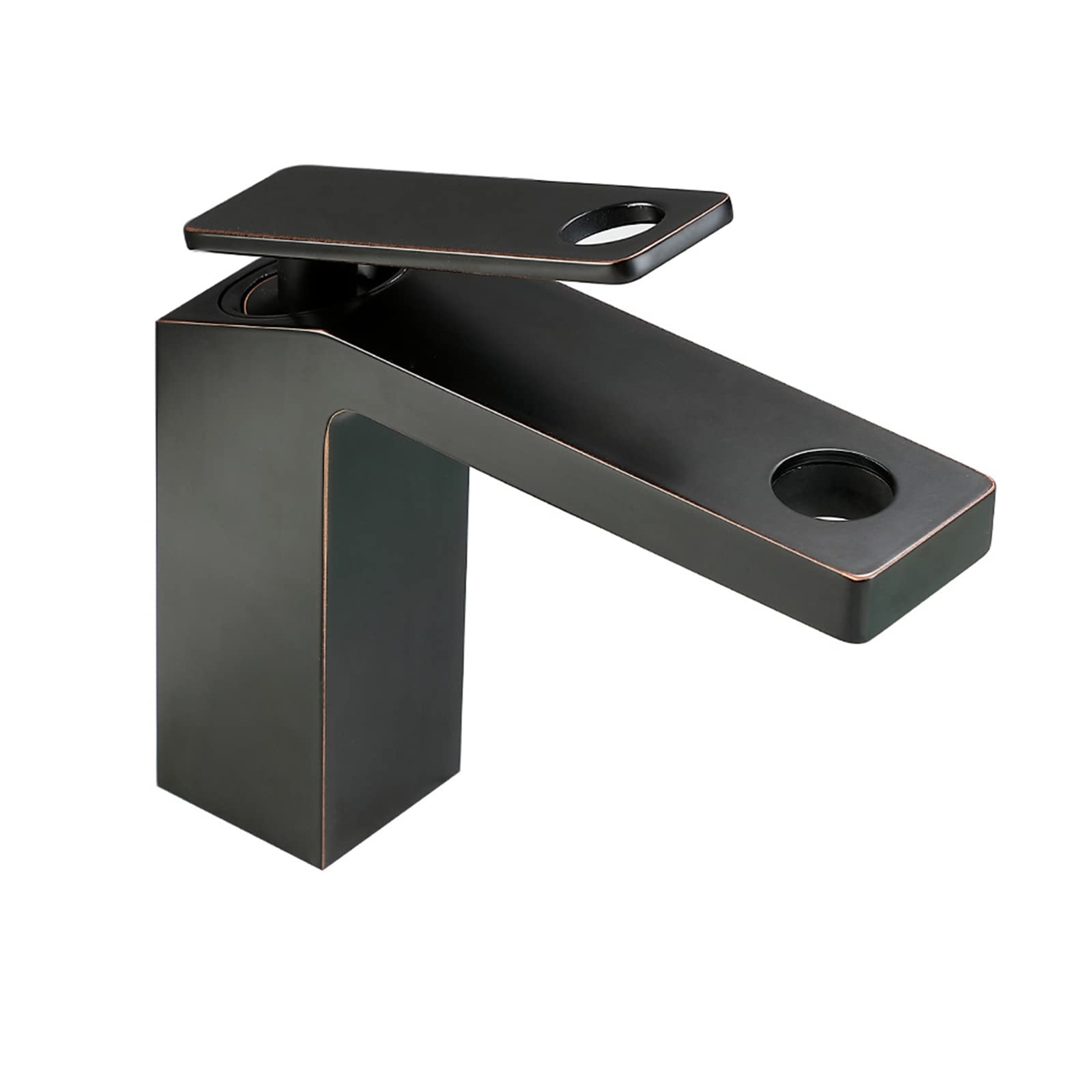 Grifo de baño Grifo de Lavabo de baño de un Solo Orificio Grifo Mezclador de Lavabo de latón Grifo de Lavabo de una manija Grifo de Lavabo de Agua Caliente y fría Grifo de Lavabo de Recipiente